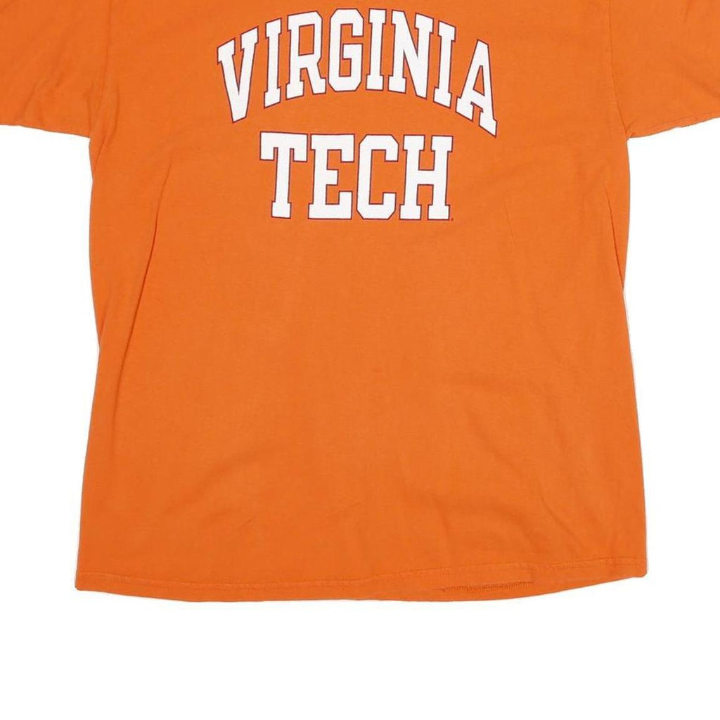Mens Orange Virginia Tech Graphic T-Shirt M Short Sleeve Crew Neck Casual
