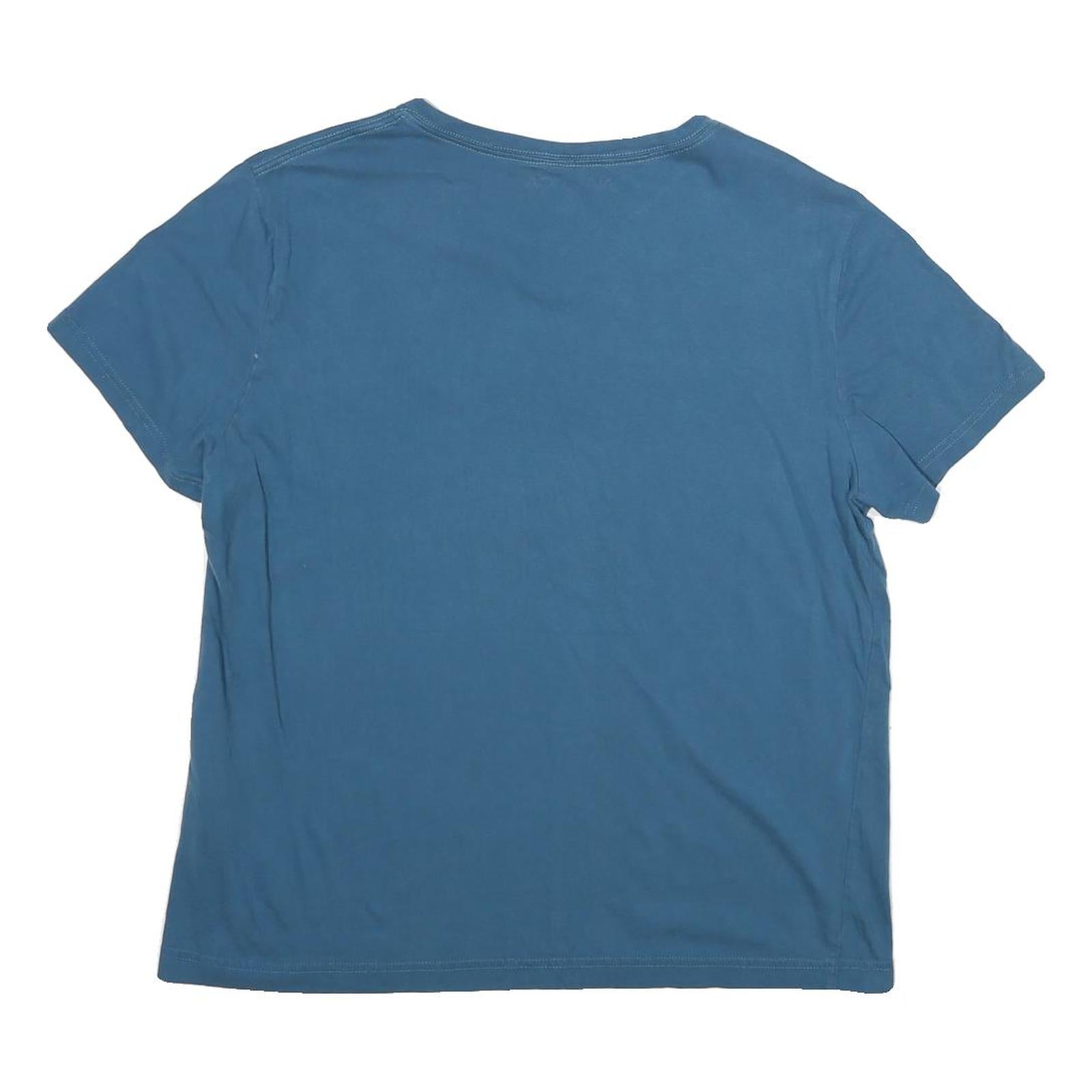 NAUTICA Mens Blue V-Neck Short Sleeve T-Shirt Cotton M Classic Casual