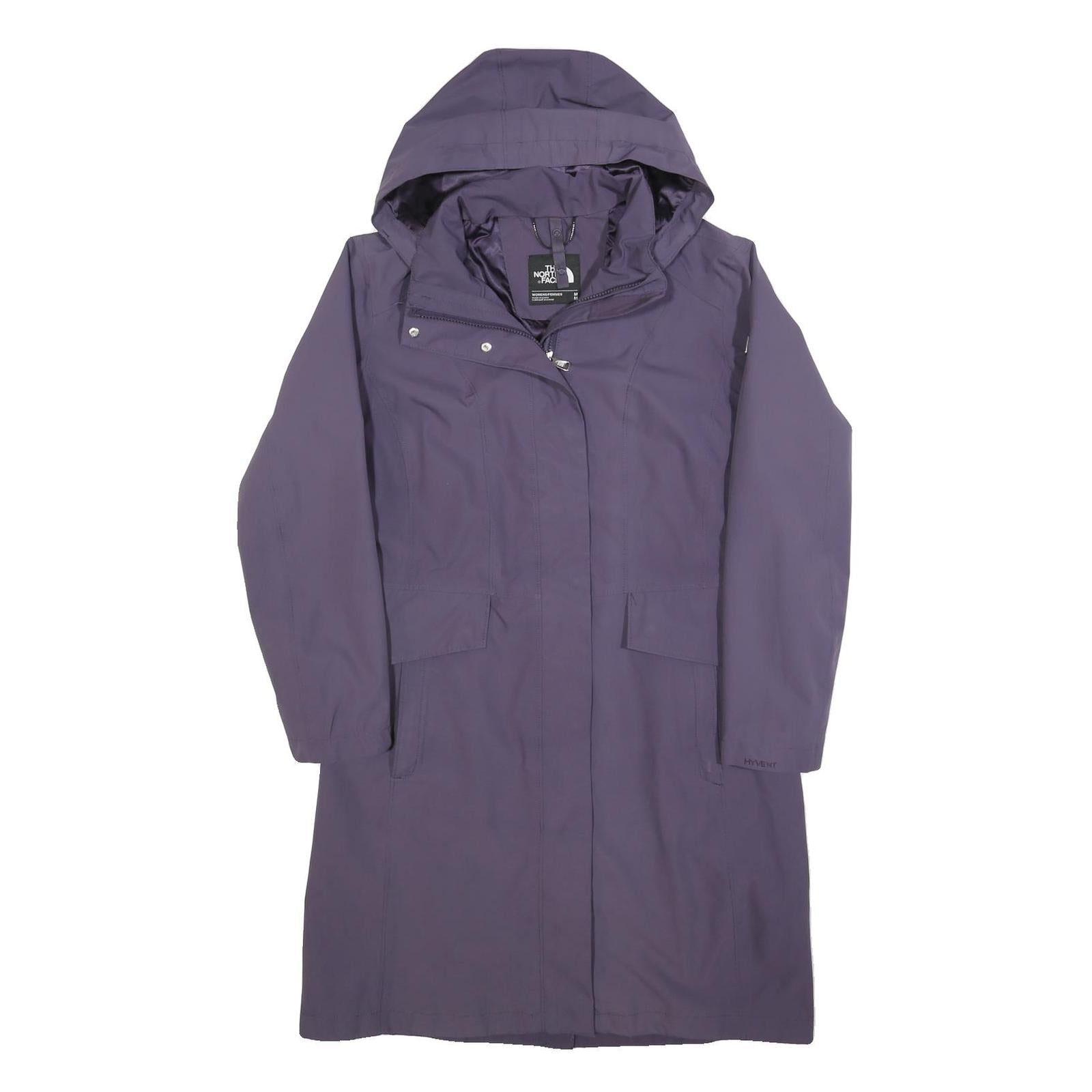 THE NORTH FACE Womens Purple Outdoor Jacket M Polyester Zip Hooded Casual