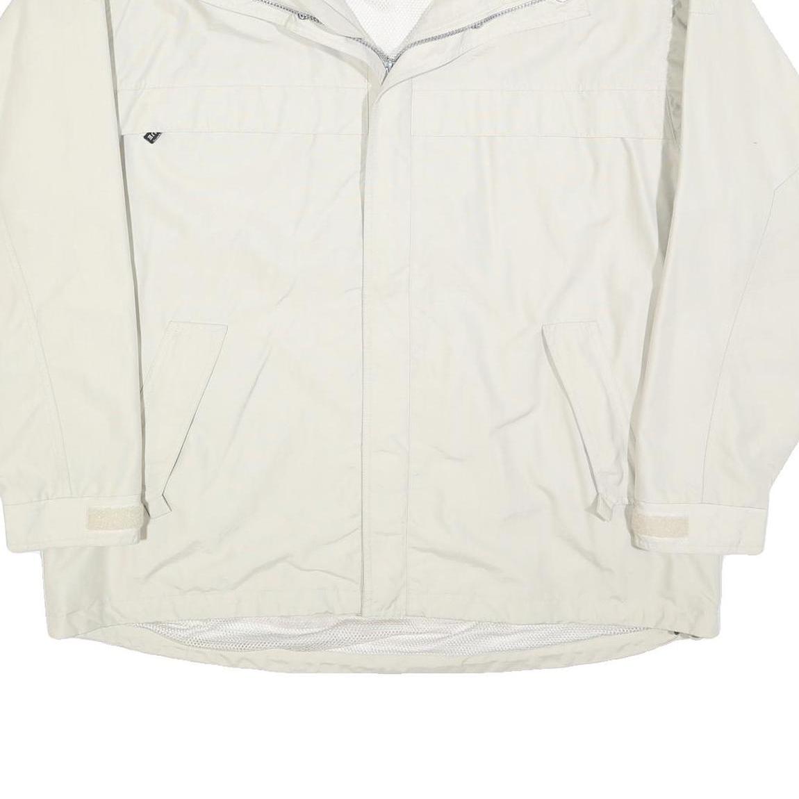 CLIQUE Mens White Cotton Blend Jacket XL Zip Plain Lightweight Casual