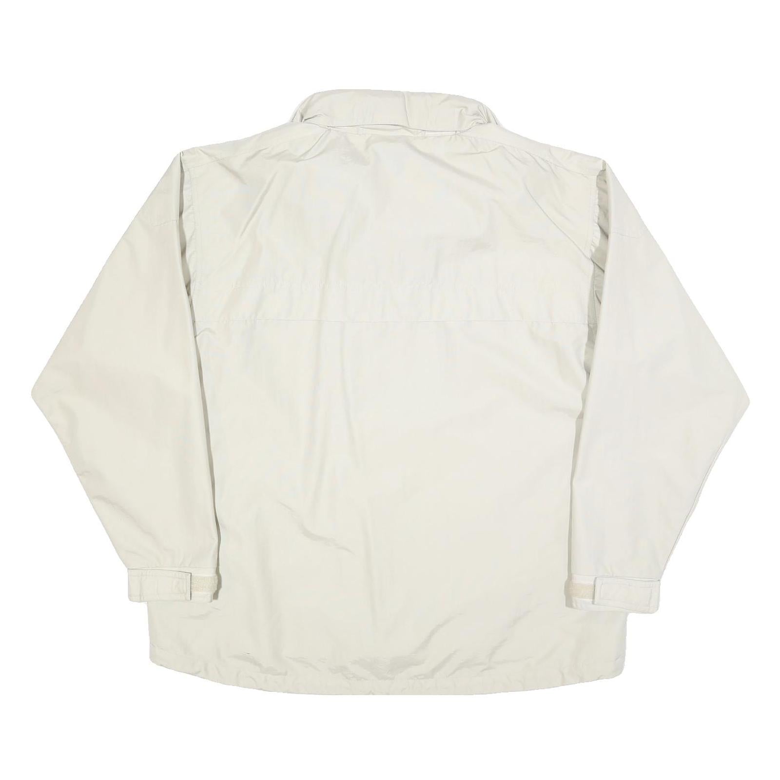 CLIQUE Mens White Cotton Blend Jacket XL Zip Plain Lightweight Casual