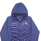 THE NORTH FACE Womens Blue Quilted Track Jacket M Polyester Hooded Zip