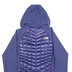 THE NORTH FACE Womens Blue Quilted Track Jacket M Polyester Hooded Zip