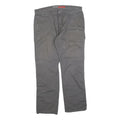 DICKIES Mens Cotton Blend Relaxed Fit Grey Trousers W36 L32 Workwear Zip Closure