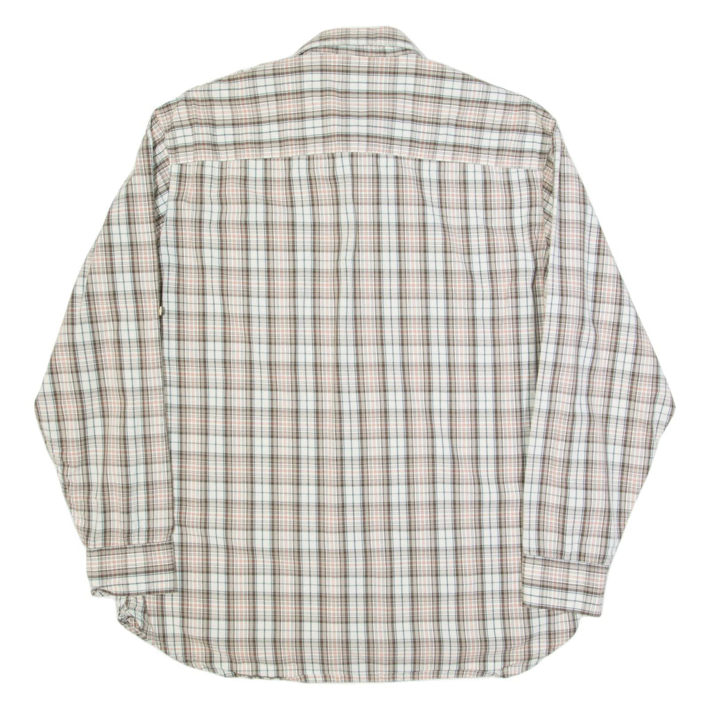 TIMBERLAND Mens Shirt Beige Check Long Sleeve L