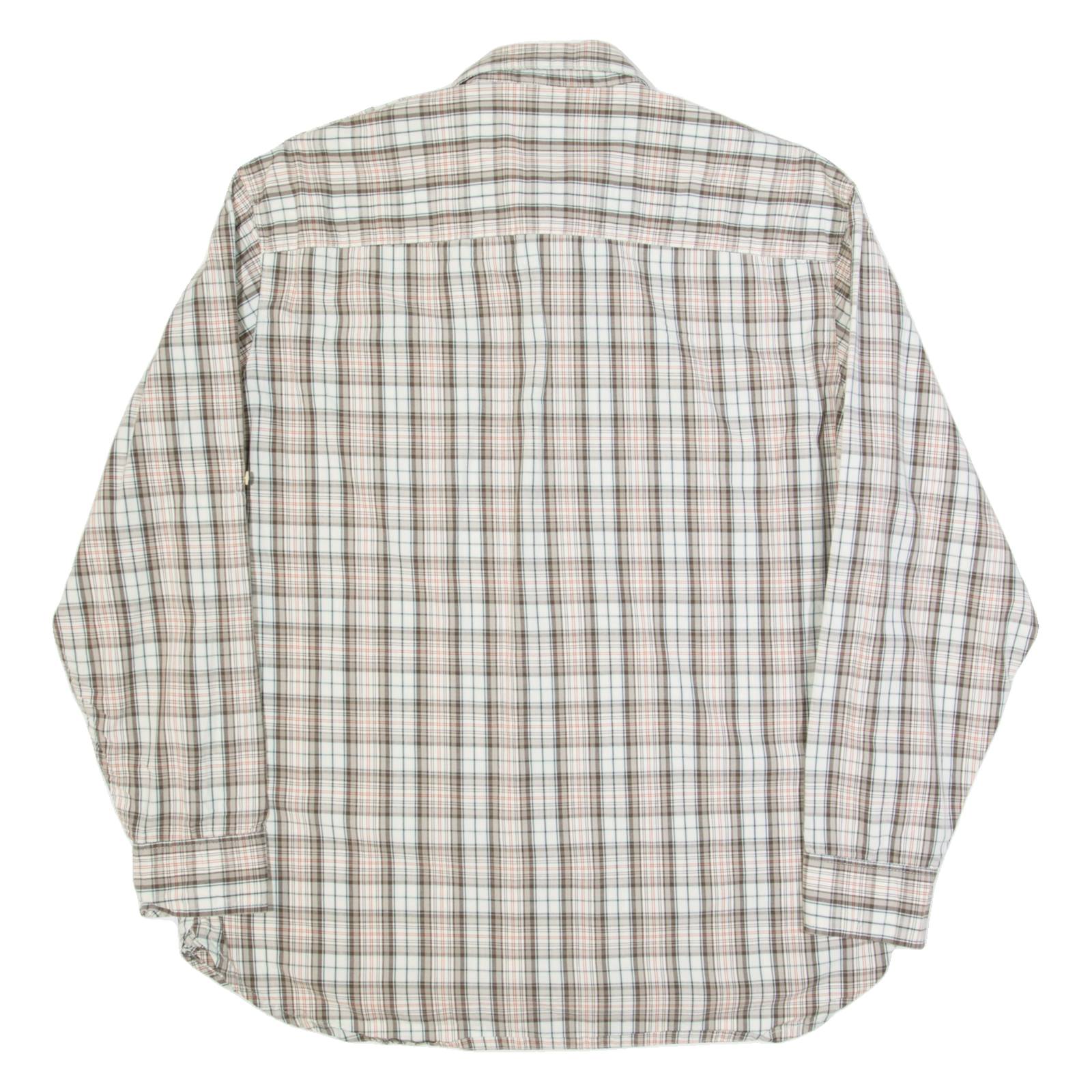 TIMBERLAND Mens Shirt Beige Check Long Sleeve L
