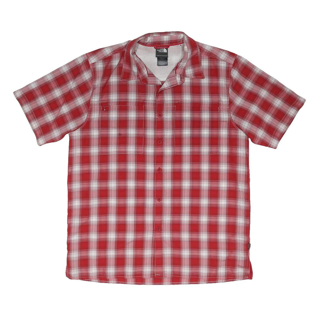 THE NORTH FACE Mens Red & White Check Shirt M Lightweight Breathable Outdoor