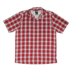 THE NORTH FACE Mens Red & White Check Shirt M Lightweight Breathable Outdoor