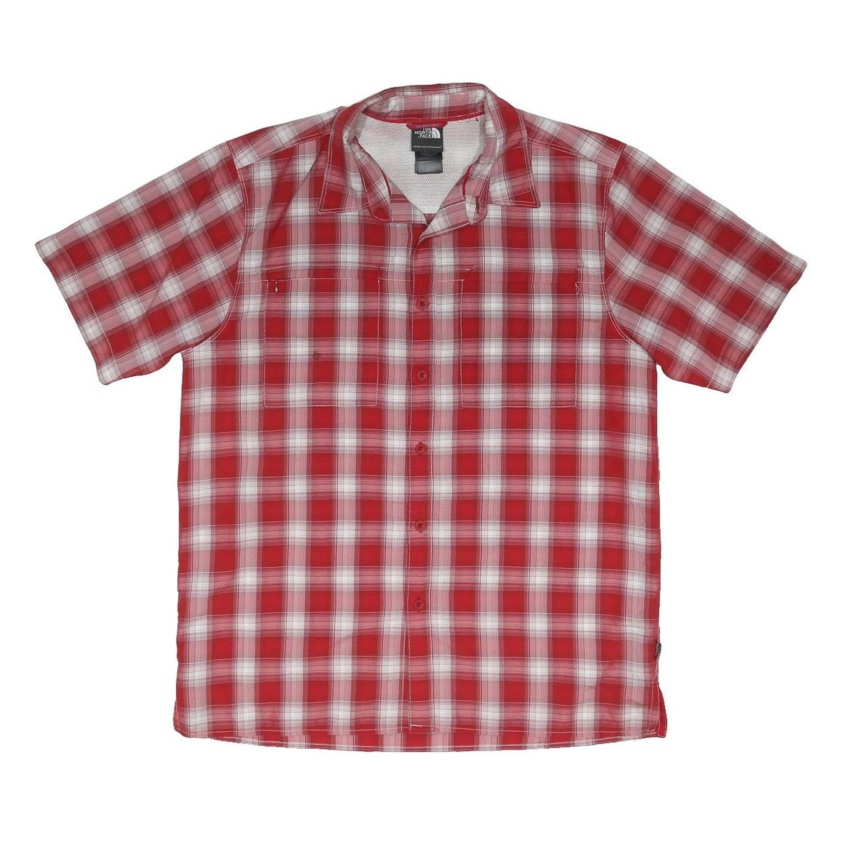 THE NORTH FACE Mens Red & White Check Shirt M Lightweight Breathable Outdoor