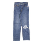 LEVI'S Womens Blue Regular Straight Denim Light W24 L26 Button Closure Jeans