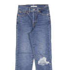 LEVI'S Womens Blue Regular Straight Denim Light W24 L26 Button Closure Jeans
