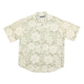 PURITAN Mens Green & Cream Floral Short Sleeve Shirt L Cotton Blend Summer