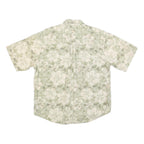 PURITAN Mens Green & Cream Floral Short Sleeve Shirt L Cotton Blend Summer