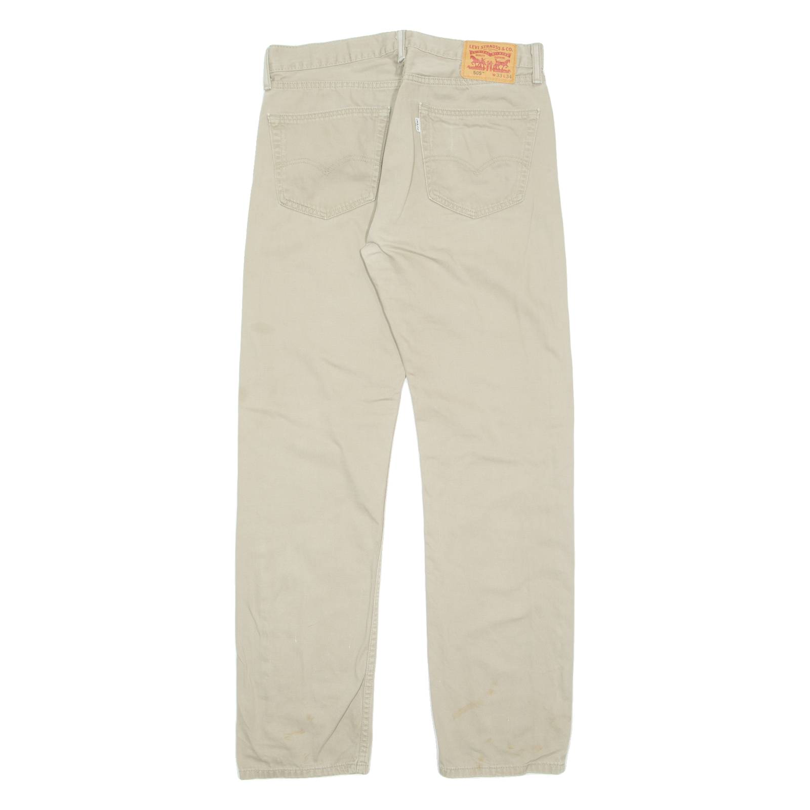 LEVI'S Mens Trousers Beige Regular Straight W33 L34