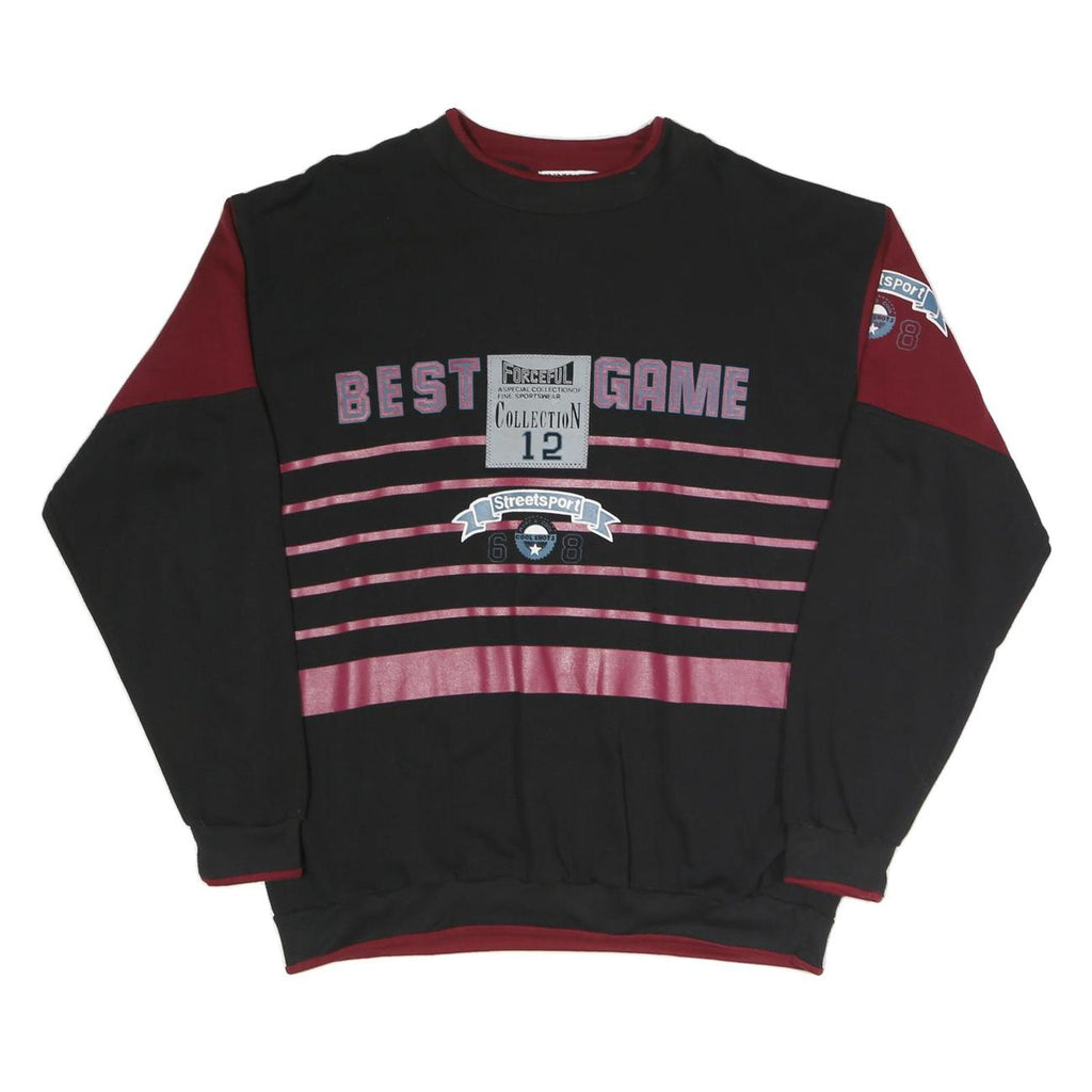 SPORTSWEAR Mens Black & Maroon Sweatshirt Crew Neck XL Best Game Street Sport