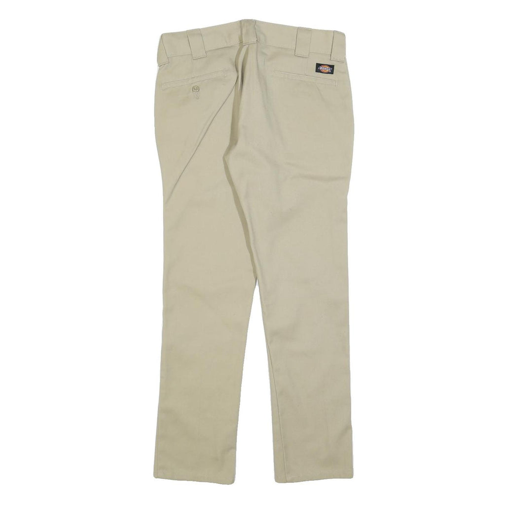DICKIES Mens Slim Beige Cotton Blend Slim Straight Trousers W30 L29 Workwear