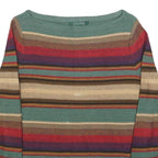 LAUREN RALPH LAUREN Womens Striped Patterned Boat Neck Knit Jumper L Cotton