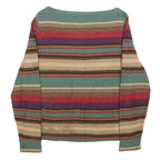 LAUREN RALPH LAUREN Womens Striped Patterned Boat Neck Knit Jumper L Cotton