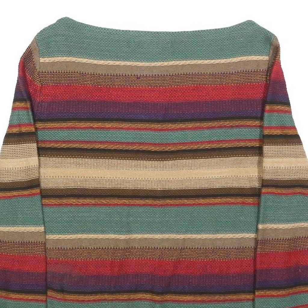 LAUREN RALPH LAUREN Womens Striped Patterned Boat Neck Knit Jumper L Cotton