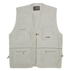 JIAN LI LAI Mens Grey Utility Jacket XL Polyester Blend Plain Zip Pockets