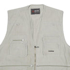 JIAN LI LAI Mens Grey Utility Jacket XL Polyester Blend Plain Zip Pockets