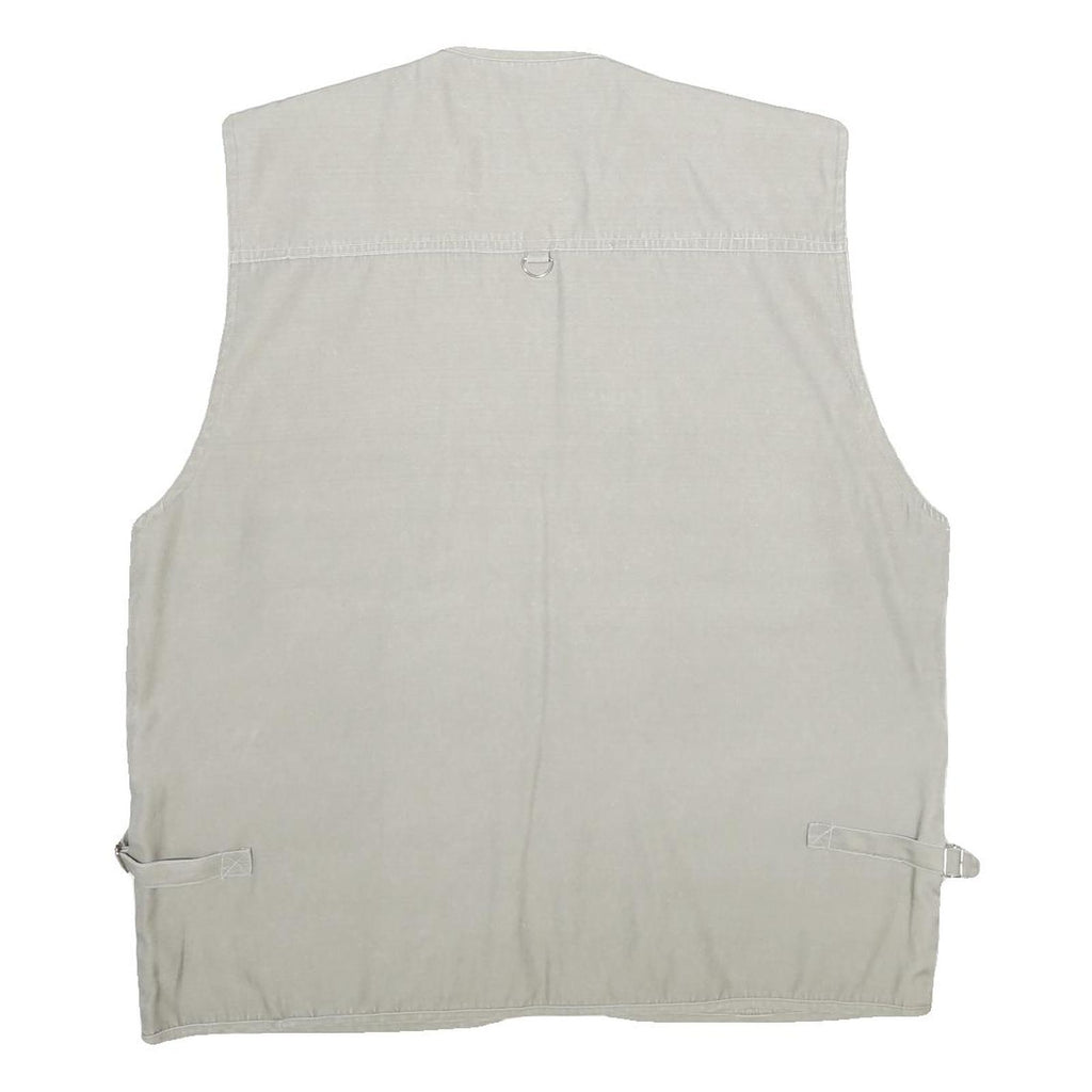 JIAN LI LAI Mens Grey Utility Jacket XL Polyester Blend Plain Zip Pockets