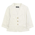 WEEKEND MAX MARA Womens White Cotton Blend Casual Jacket S Button Plain