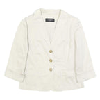 WEEKEND MAX MARA Womens White Cotton Blend Casual Jacket S Button Plain