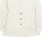 WEEKEND MAX MARA Womens White Cotton Blend Casual Jacket S Button Plain