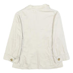WEEKEND MAX MARA Womens White Cotton Blend Casual Jacket S Button Plain