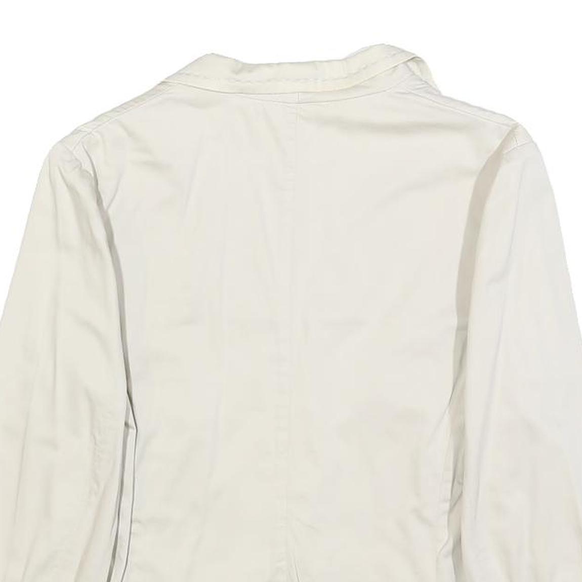 WEEKEND MAX MARA Womens White Cotton Blend Casual Jacket S Button Plain