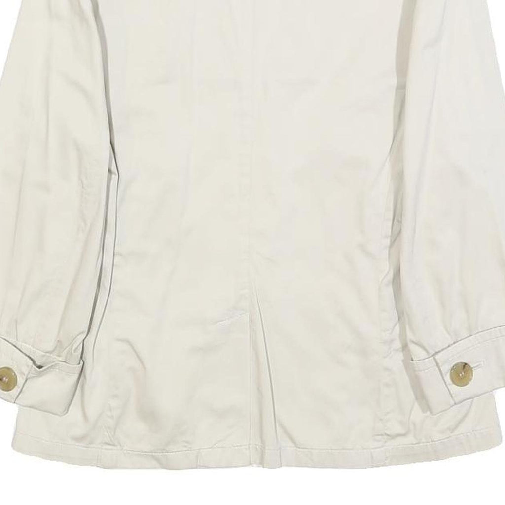 WEEKEND MAX MARA Womens White Cotton Blend Casual Jacket S Button Plain