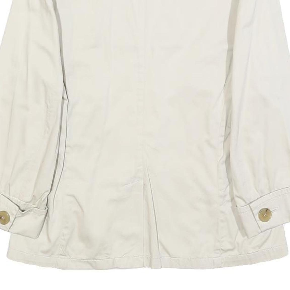 WEEKEND MAX MARA Womens White Cotton Blend Casual Jacket S Button Plain