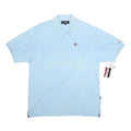 WILSON STAFF Mens Blue Short Sleeve Argyle Pattern L Polo Shirt Cotton