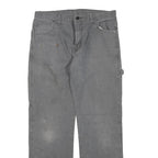 DICKIES Mens Cotton Blend Grey Regular Straight Trousers W34 L32 Workwear Zip