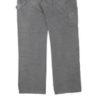 DICKIES Mens Cotton Blend Grey Regular Straight Trousers W34 L32 Workwear Zip