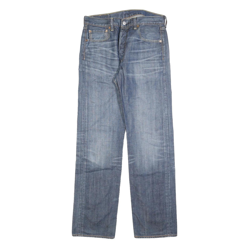 LEVI'S 501 Mens Jeans Blue Regular Straight Denim Medium W32 L32 Classic Cotton