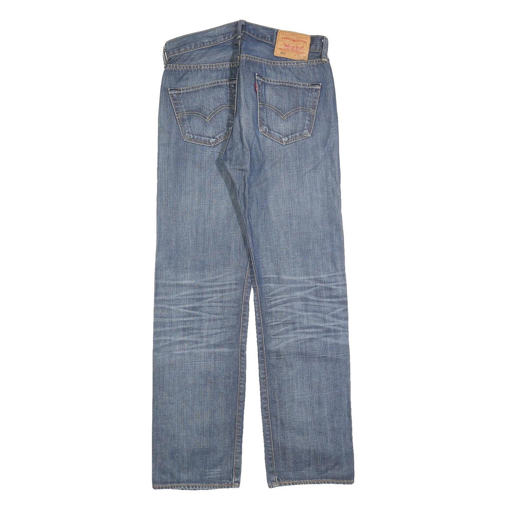 LEVI'S 501 Mens Jeans Blue Regular Straight Denim Medium W32 L32 Classic Cotton