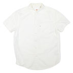 LEVI'S Mens White Button-Down Short Sleeve Shirt M Casual Cotton Blend