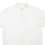 LEVI'S Mens White Button-Down Short Sleeve Shirt M Casual Cotton Blend