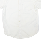 LEVI'S Mens White Button-Down Short Sleeve Shirt M Casual Cotton Blend