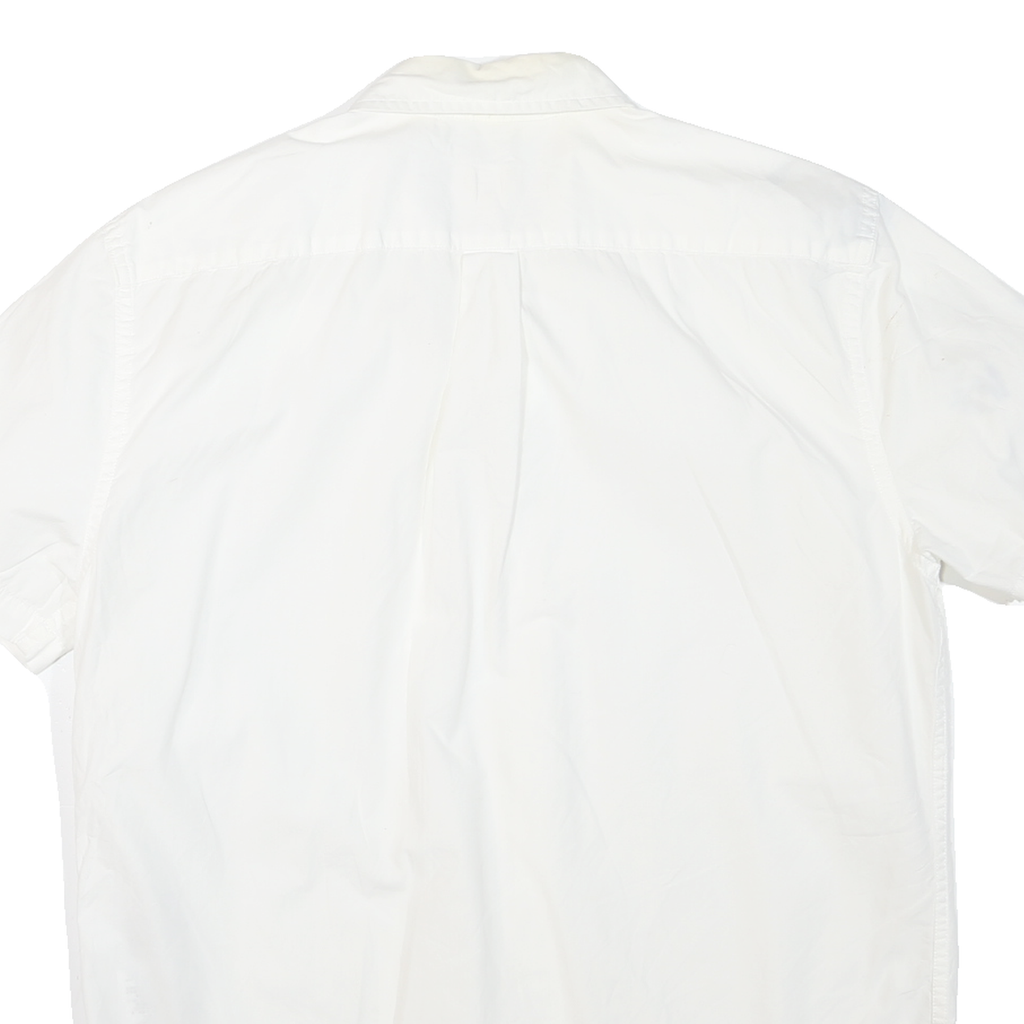 LEVI'S Mens White Button-Down Short Sleeve Shirt M Casual Cotton Blend