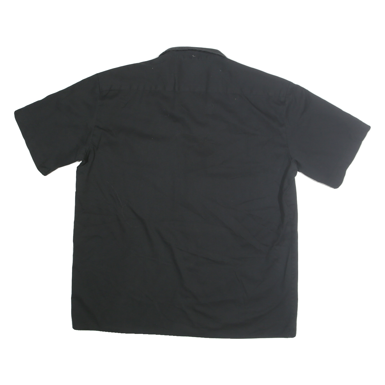 DICKIES Mens Black Cotton Blend Workwear Shirt L Button Front Pocket Casual