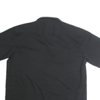 DICKIES Mens Black Cotton Blend Workwear Shirt L Button Front Pocket Casual