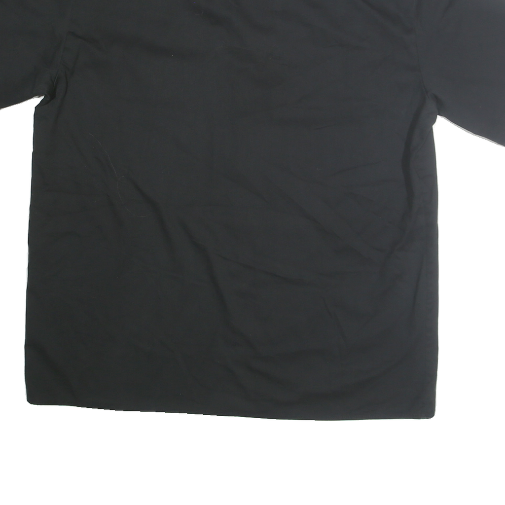 DICKIES Mens Black Cotton Blend Workwear Shirt L Button Front Pocket Casual