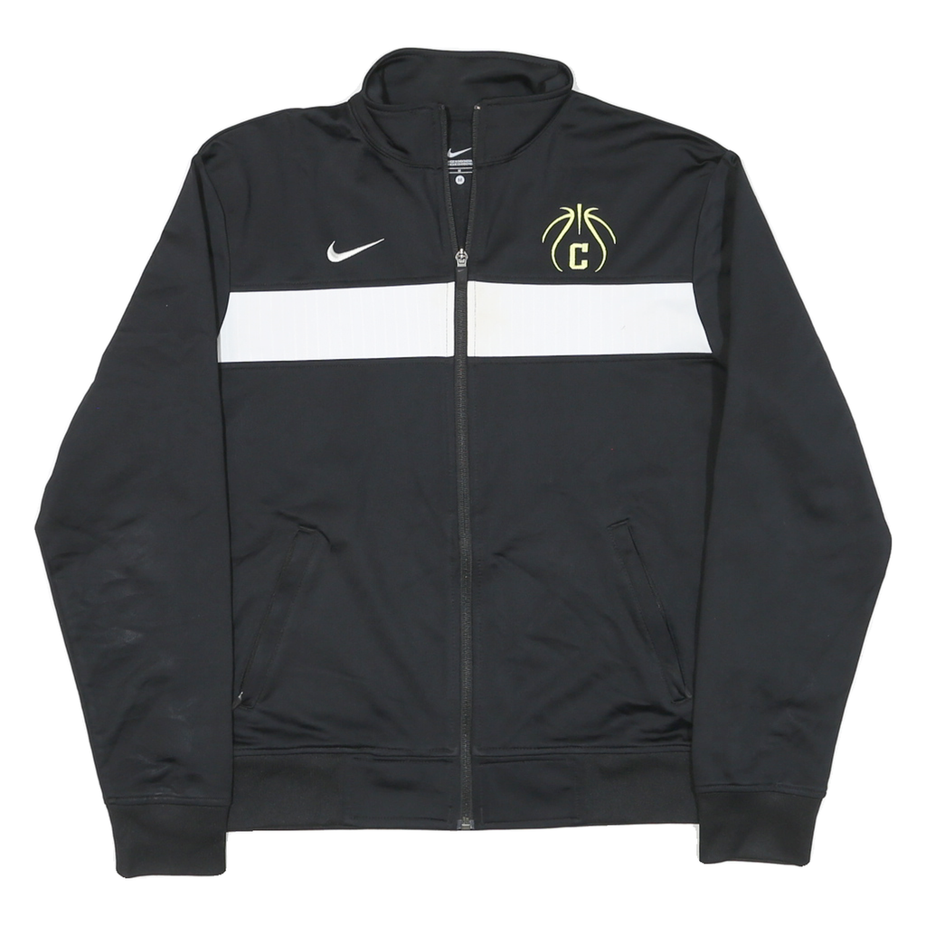NIKE Mens Black & White Basketball Zip Jacket M Polyester Blend Sportswear