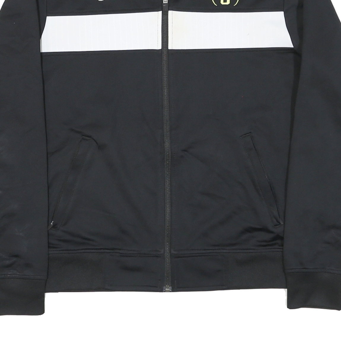 NIKE Mens Black & White Basketball Zip Jacket M Polyester Blend Sportswear