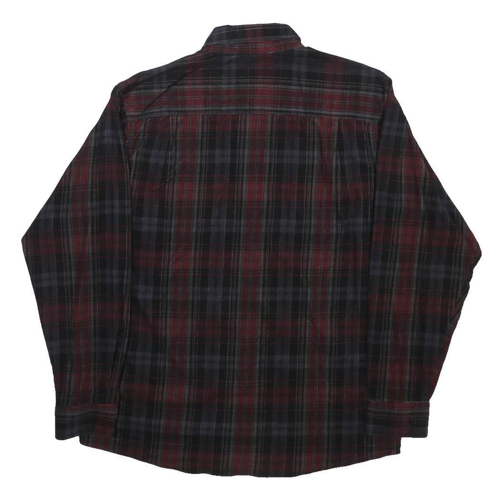 RED HEAD Mens Red & Black Checked Cotton Blend Shirt M Long Sleeve Button Collar