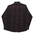 RED HEAD Mens Red & Black Checked Cotton Blend Shirt M Long Sleeve Button Collar