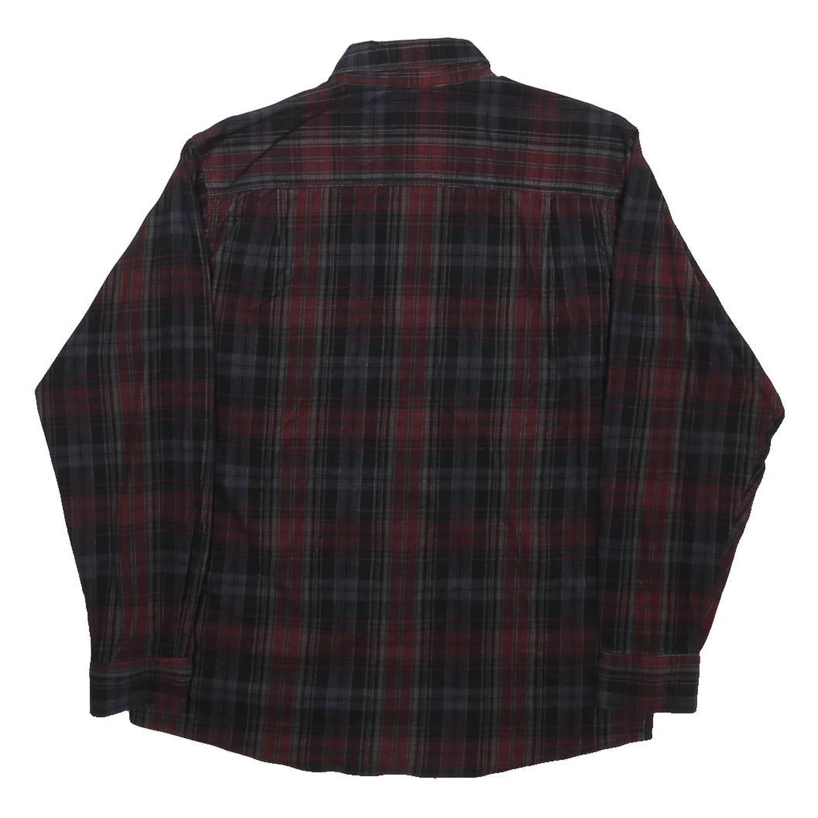 RED HEAD Mens Red & Black Checked Cotton Blend Shirt M Long Sleeve Button Collar